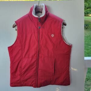 American Eagle Outfitters Shelter Series Womens Vest‎ Red Zip Up Fleece Lined L
